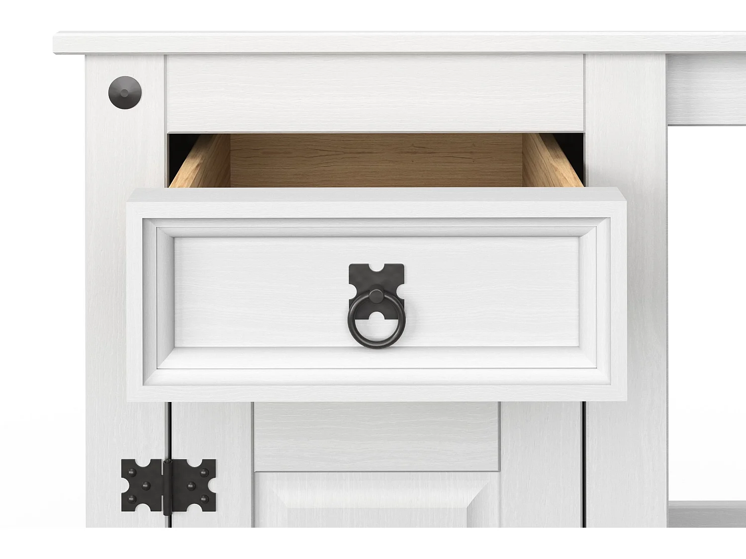 Mexico | Bureau avec 1 tiroir et 1 porte en pin blanc
