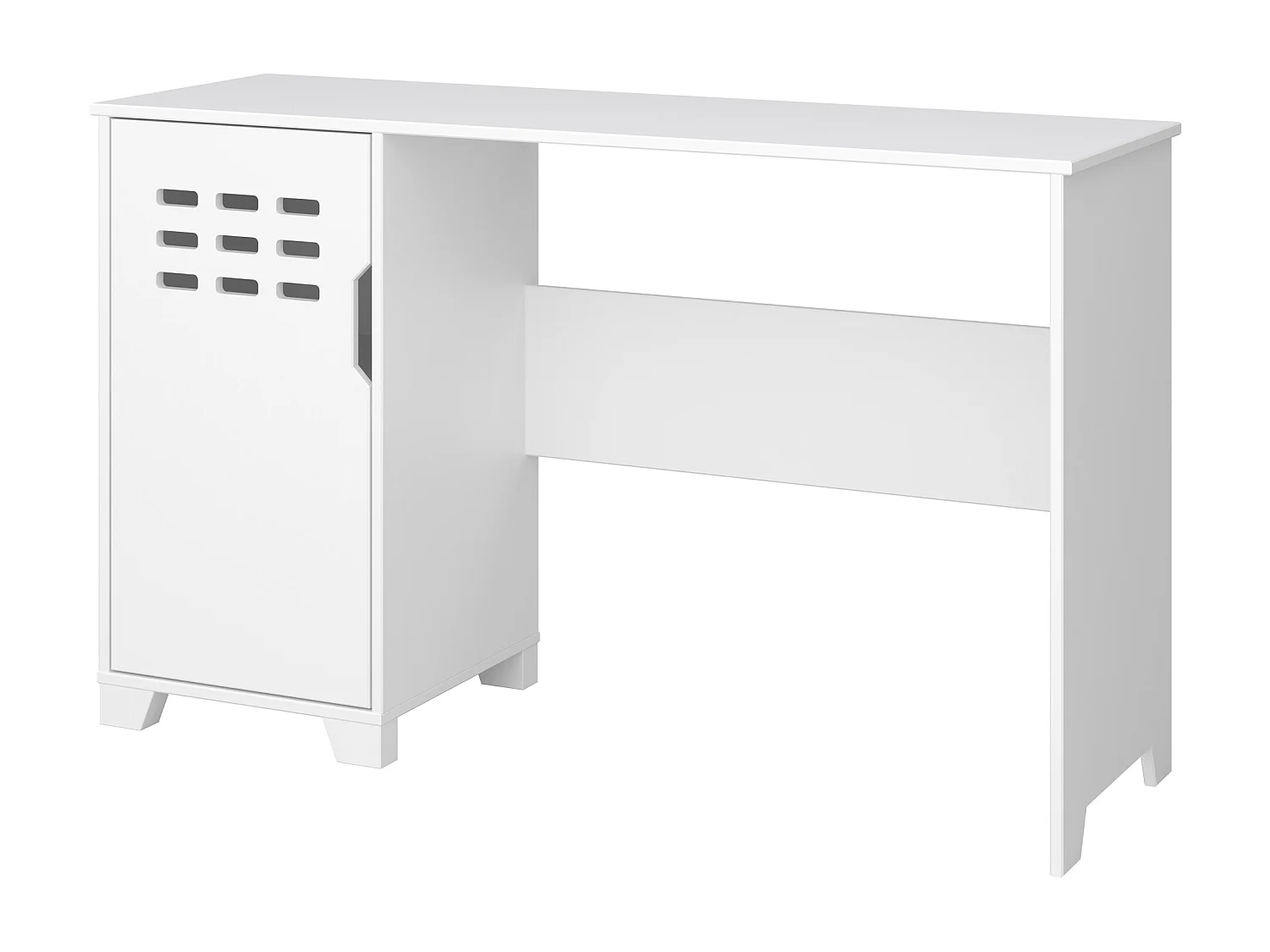 Linus | Bureau avec 1 porte en MDF blanc