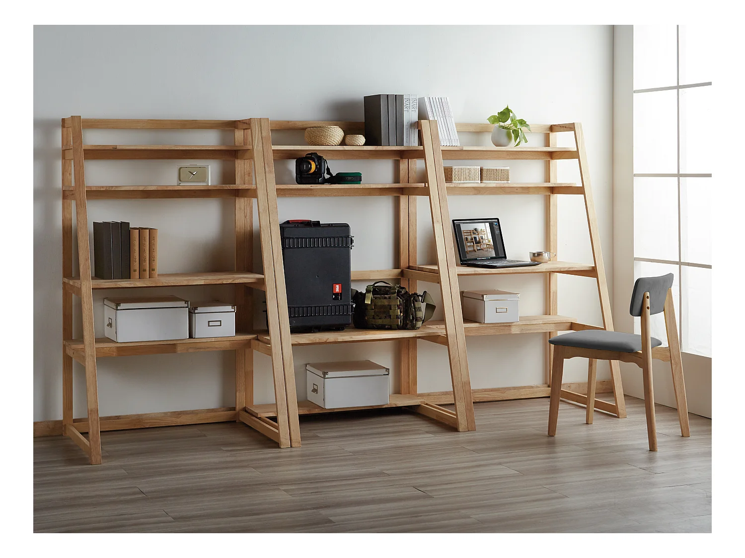 Patrick | Ensemble de bureau avec chaise en Anthracite et Nature