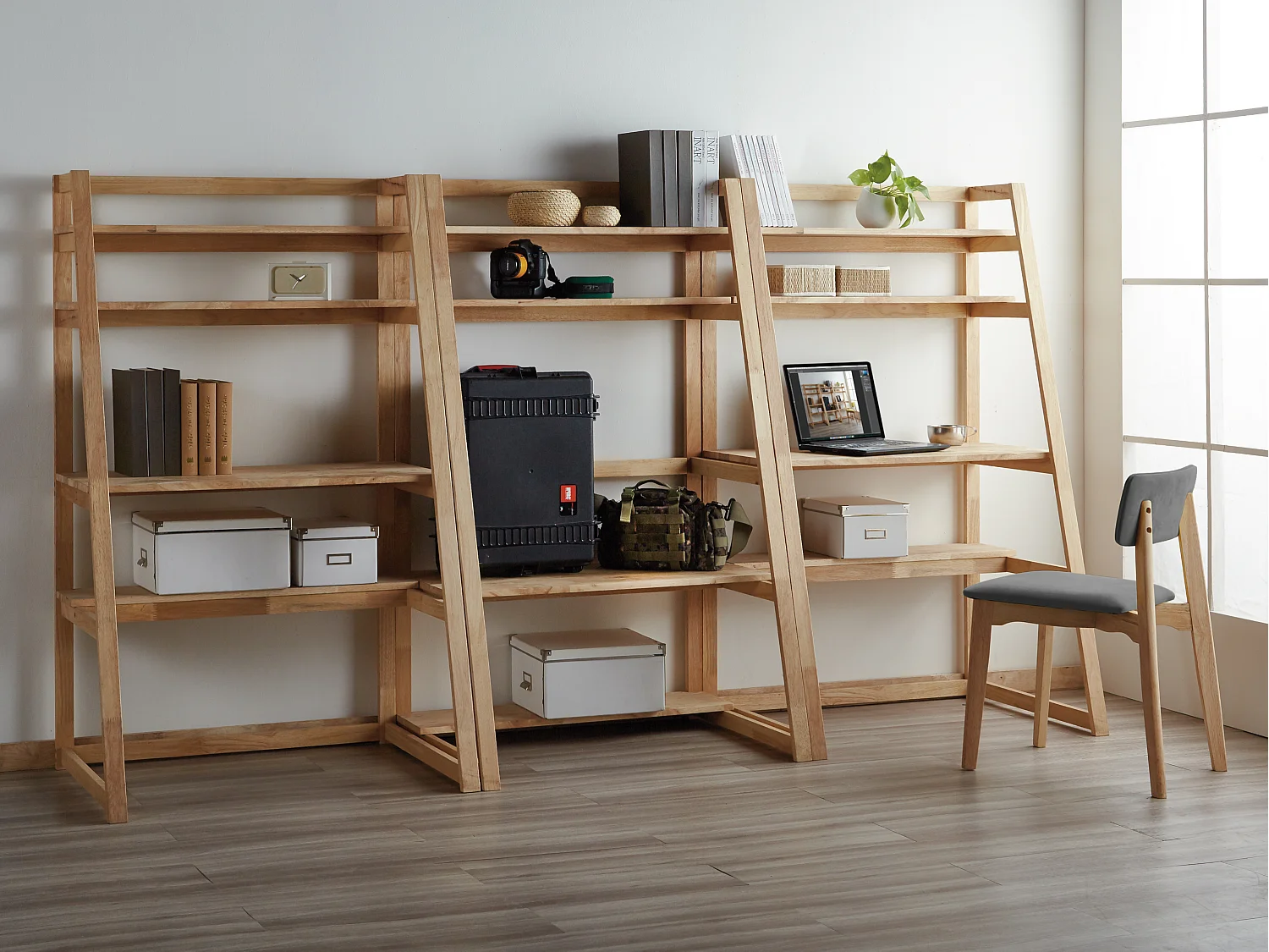 Patrick | Ensemble de bureau avec chaise en Anthracite et Nature