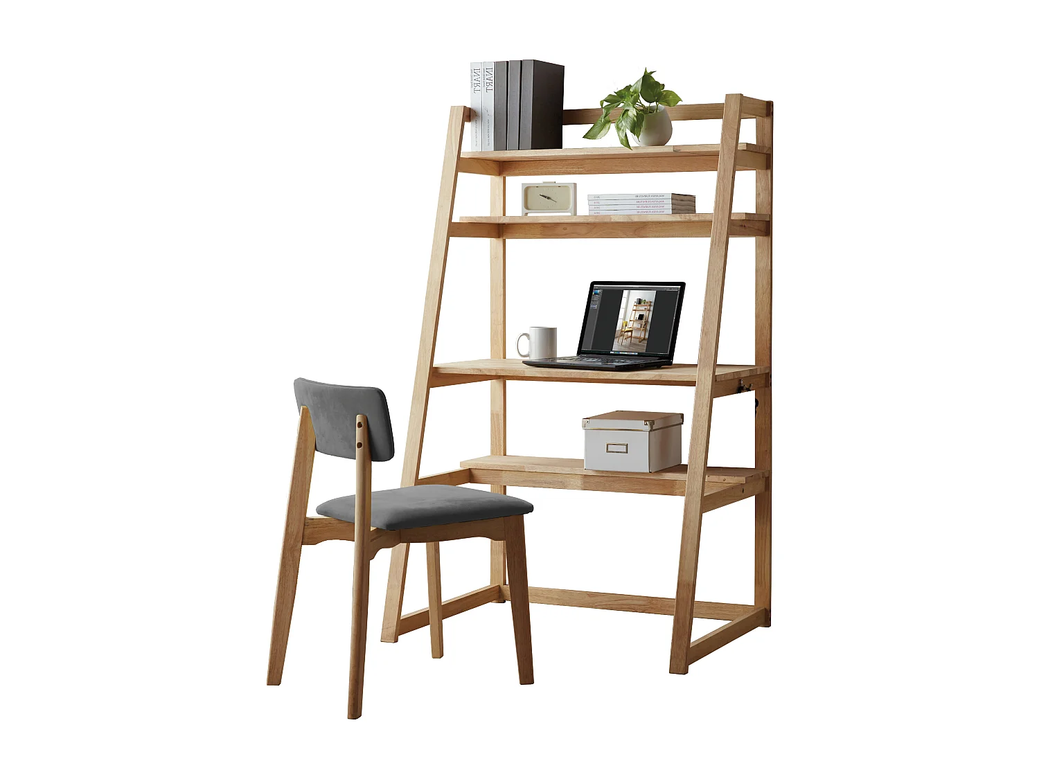 Patrick | Ensemble de bureau avec chaise en Anthracite et Nature