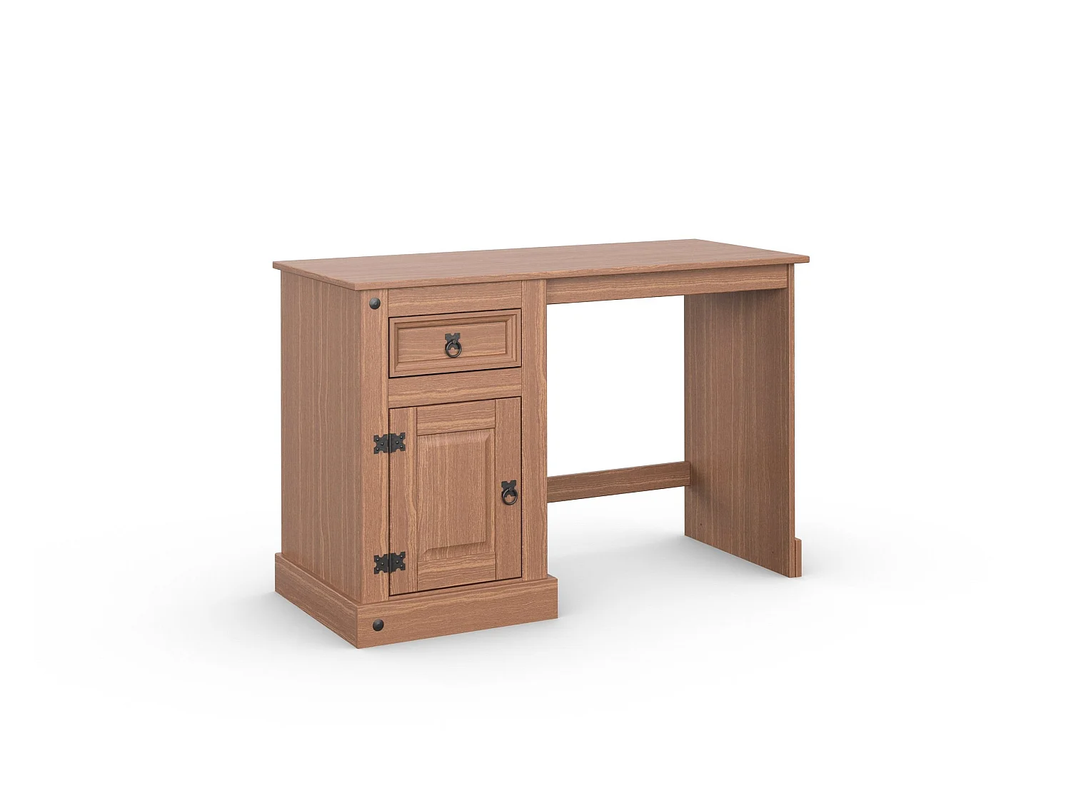 Mexico | Schreibtisch mit 1 Schublade und 1 Tür in Kiefer dunkel