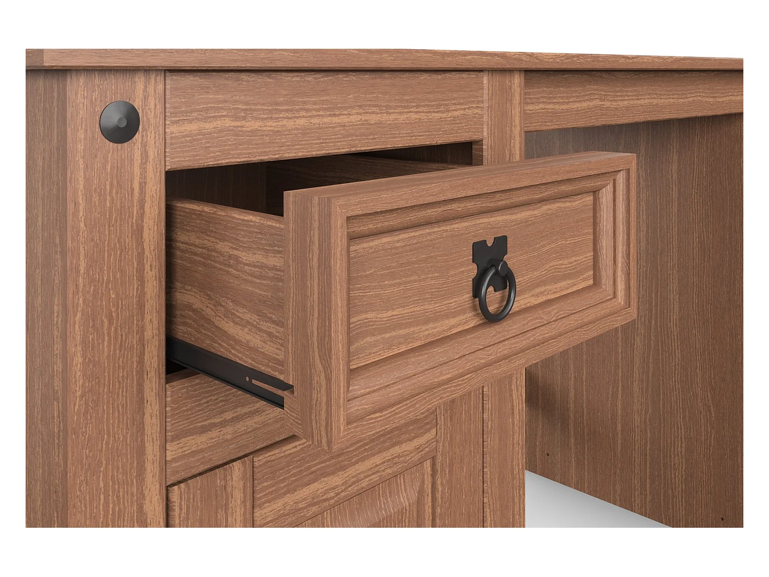 Mexico | Bureau met 1 lade en 1 deur in Dark Pine