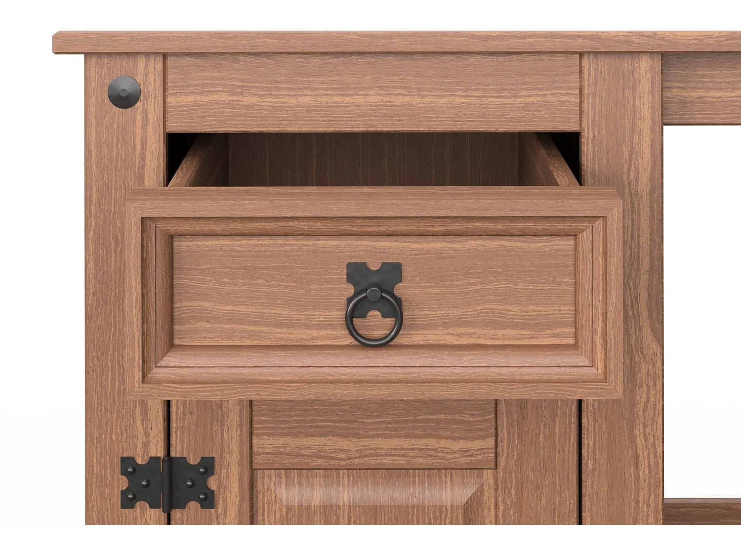 Mexico | Schreibtisch mit 1 Schublade und 1 Tür in Kiefer dunkel