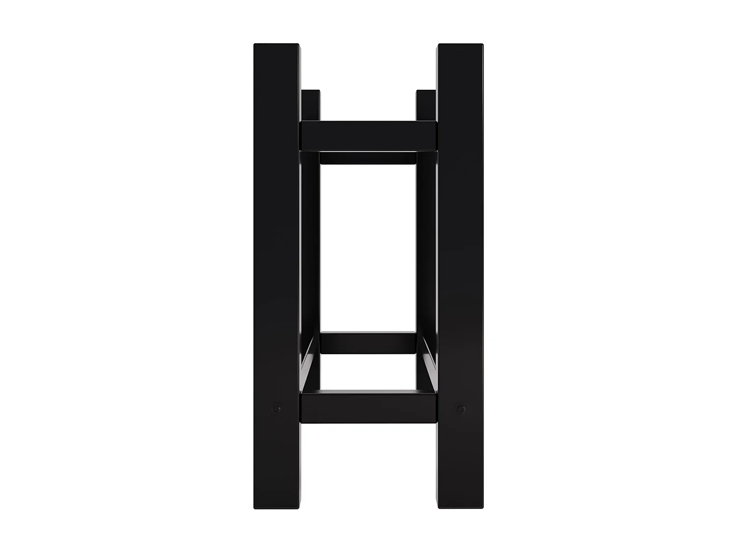 Leñero soportes para leña almacenamiento de metal negro cuadrada 30x80x60 cm M10_000574