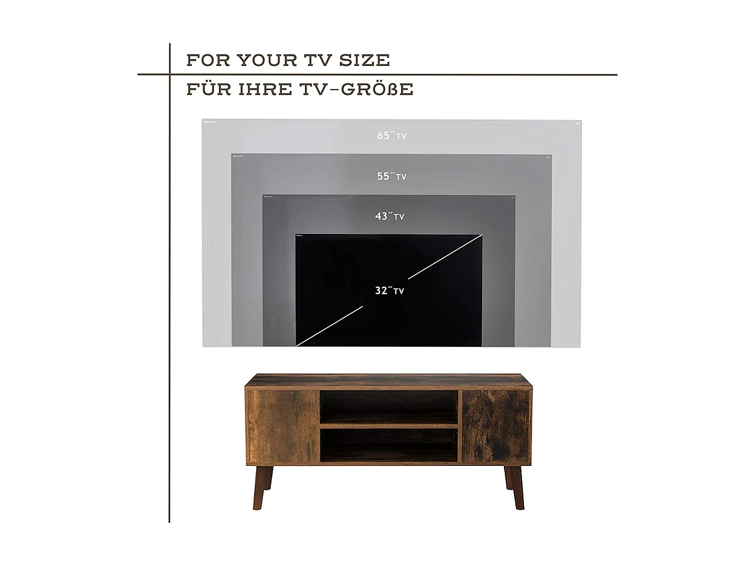 Meuble télé TV avec marron 110 x 40 x 50 cm 01_0001109