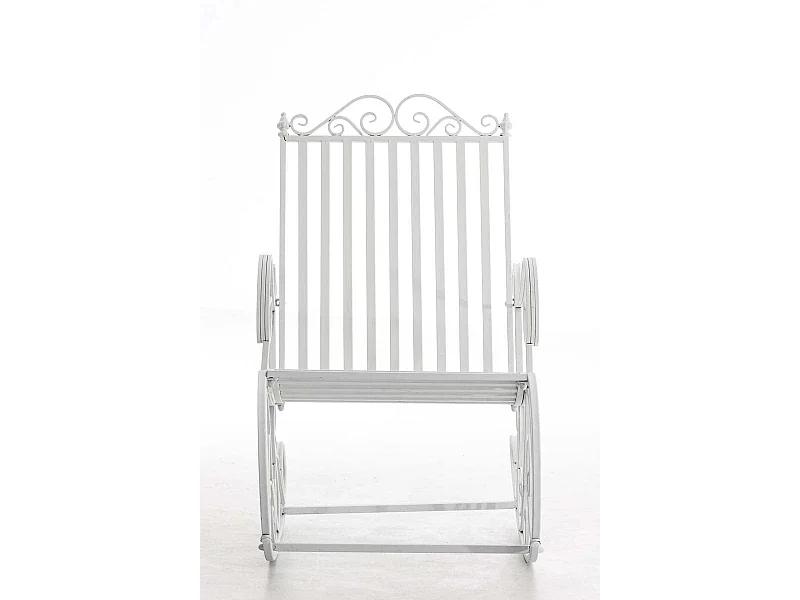 Mecedora para exterior silla balancín para terraza metal blanco M10_000615