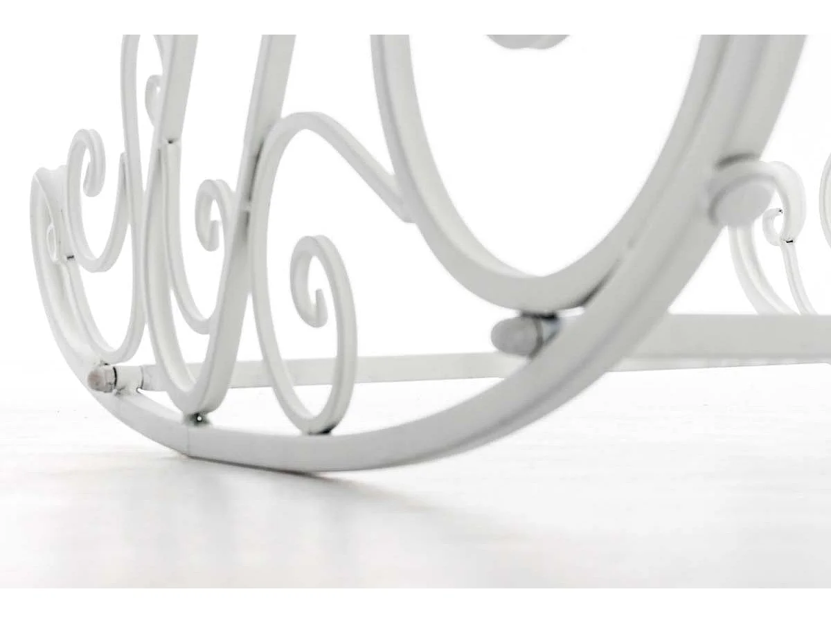 Mecedora para exterior silla balancín para terraza metal blanco M10_000615