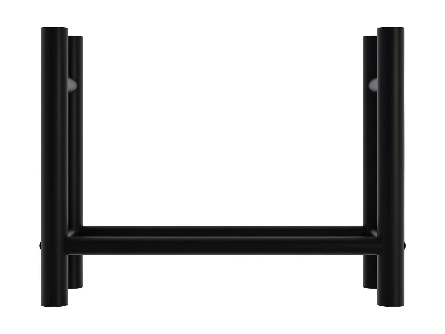 Leñero soportes para leña almacenamiento de metal negro redonda 30x80x60 cm M10_000579