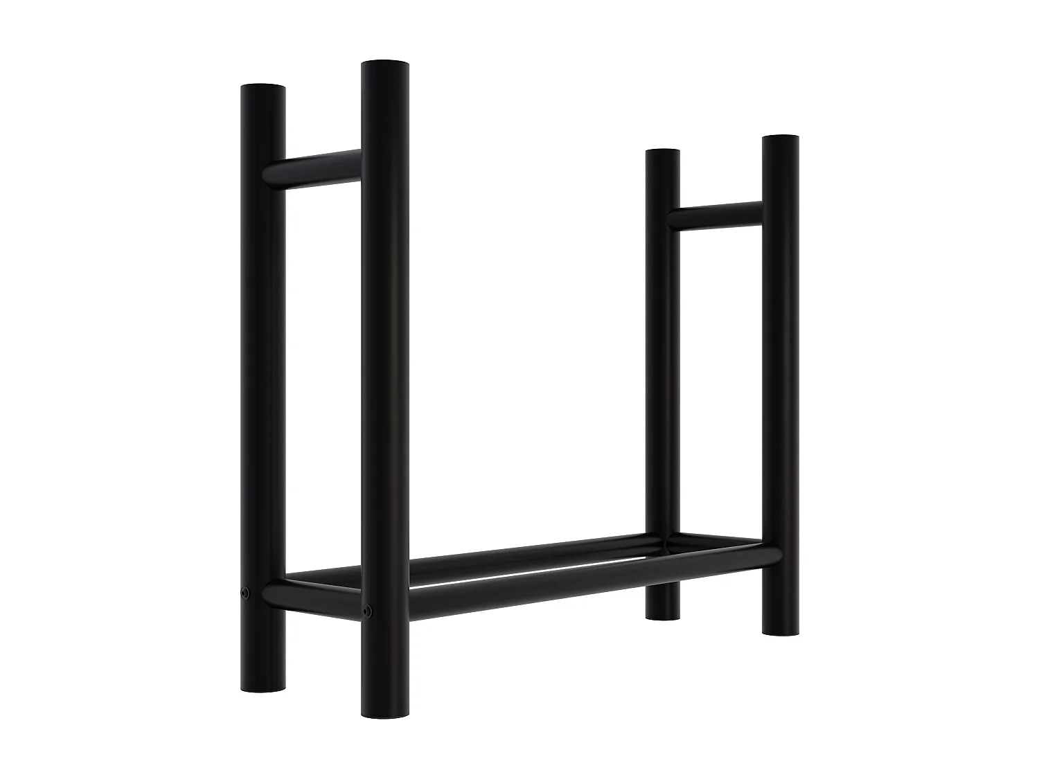 Leñero soportes para leña almacenamiento de metal negro redonda 30x80x80 cm metal M10_000580