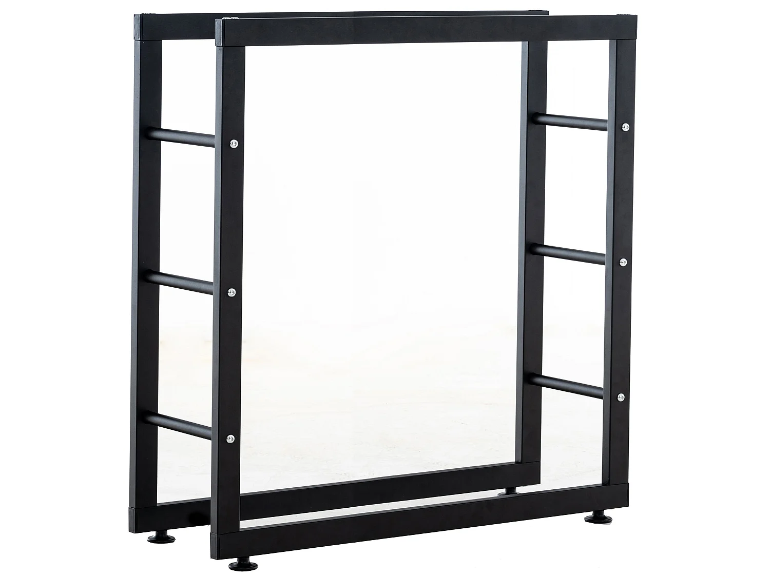 Leñero soportes para leña almacenamiento de metal negro negro 25x80x80 cm metal M10_000564