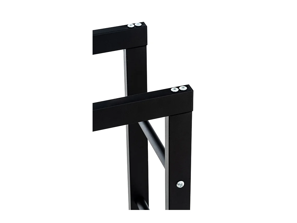 Leñero soportes para leña almacenamiento de metal negro negro 25x40x100 cm metal M10_000554