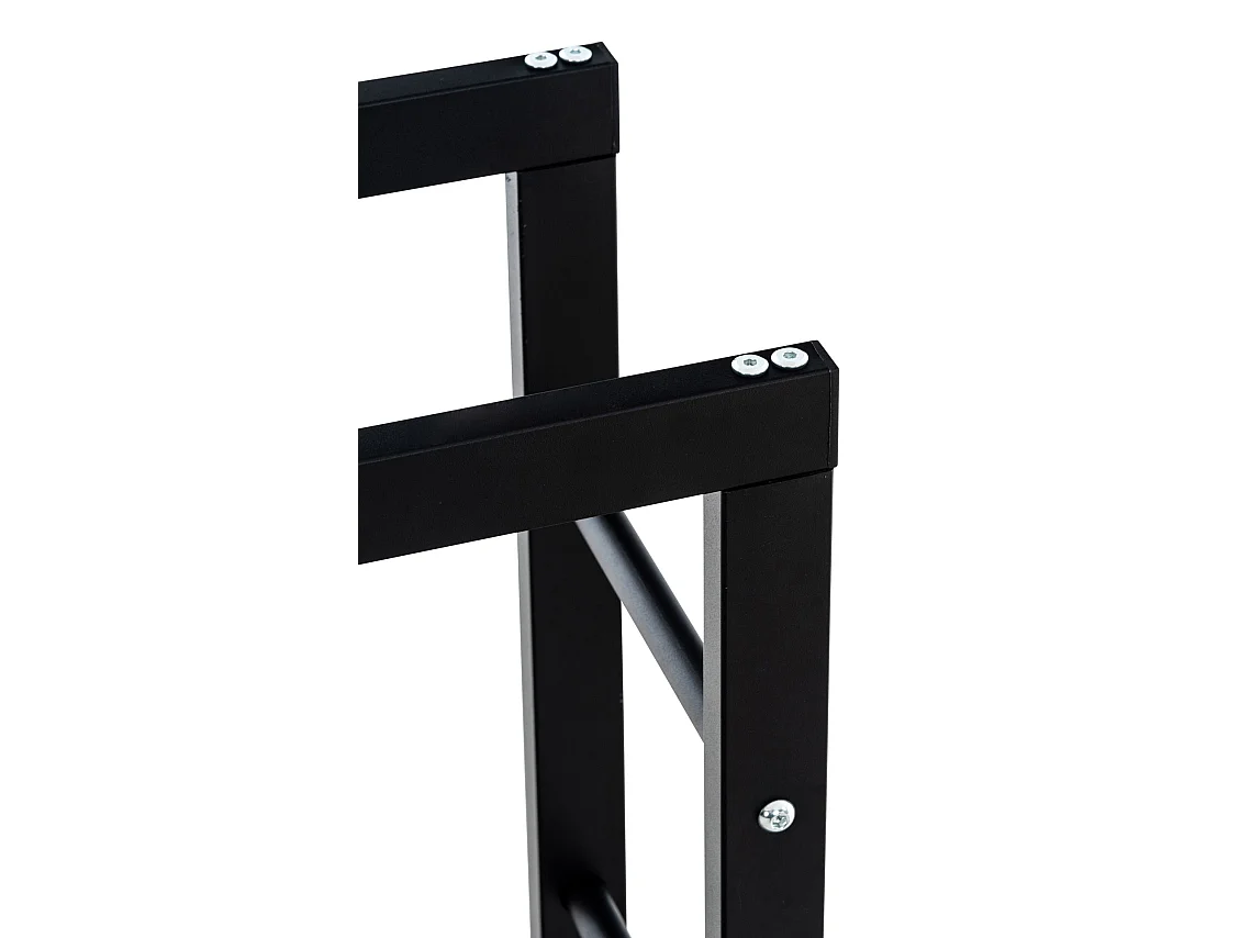 Leñero soportes para leña almacenamiento de metal negro negro 25x40x100 cm metal M10_000554