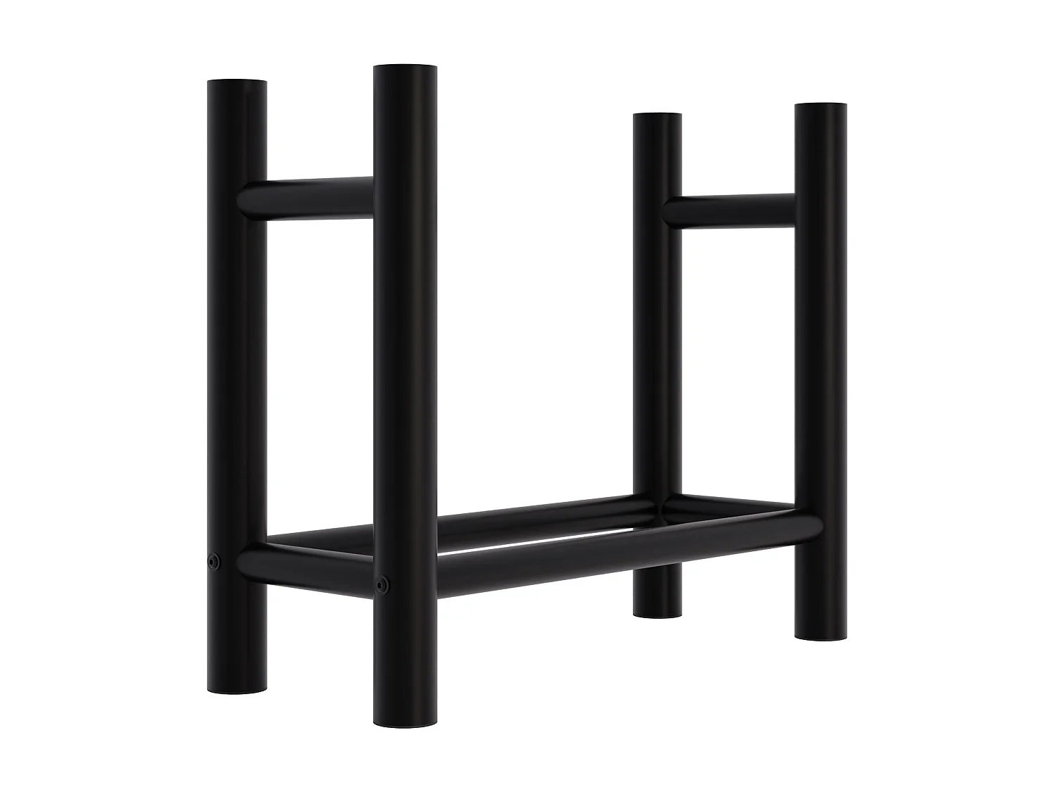 Leñero soportes para leña almacenamiento de metal negro redonda 30x60x60 cm metal M10_000578