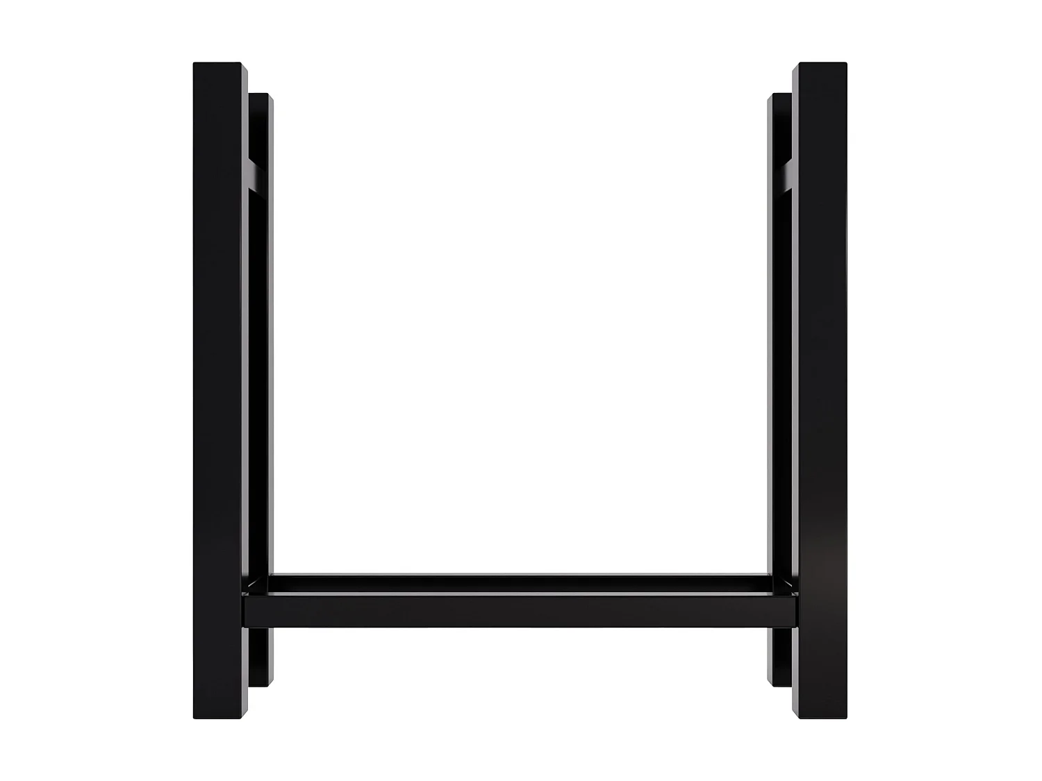 Leñero soportes para leña almacenamiento de metal negro cuadrada 30x80x80 cm M10_000575