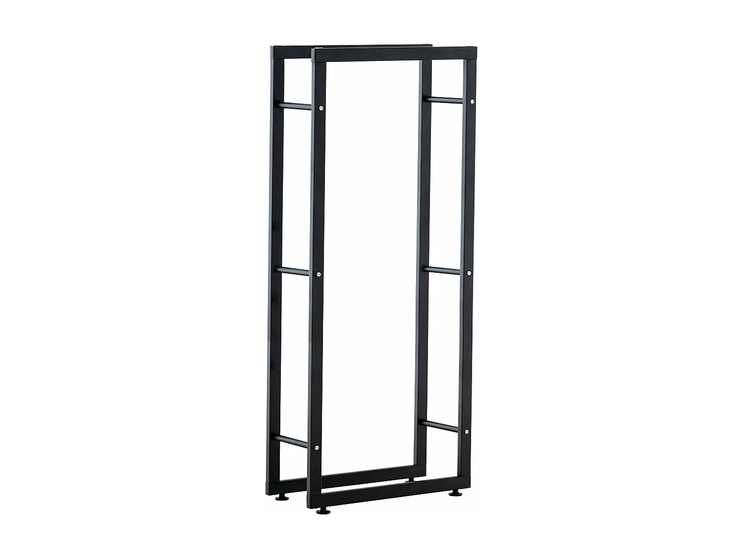 Leñero soportes para leña almacenamiento de metal negro negro 25x40x125 cm metal M10_000555