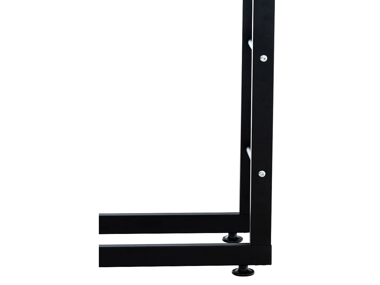 Leñero soportes para leña almacenamiento de metal negro negro 25x60x80 cm M10_000561