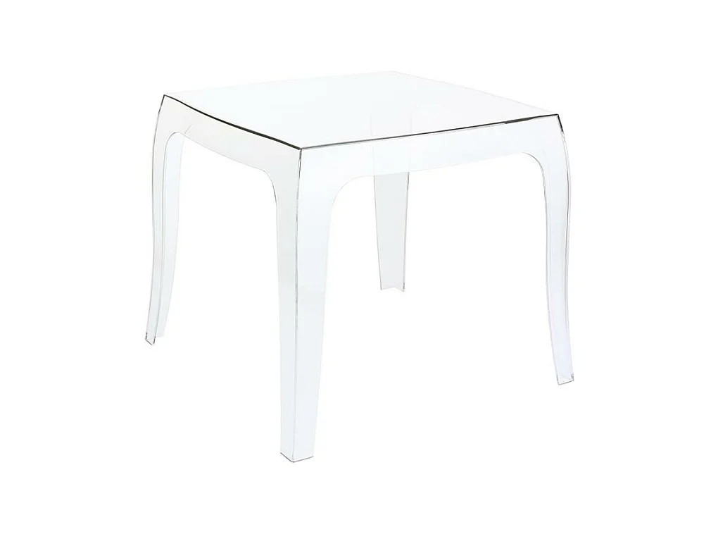 Pequena mesa auxiliar para interiores y exteriores plástico polipropileno transparente altura 43 cm M10_000652