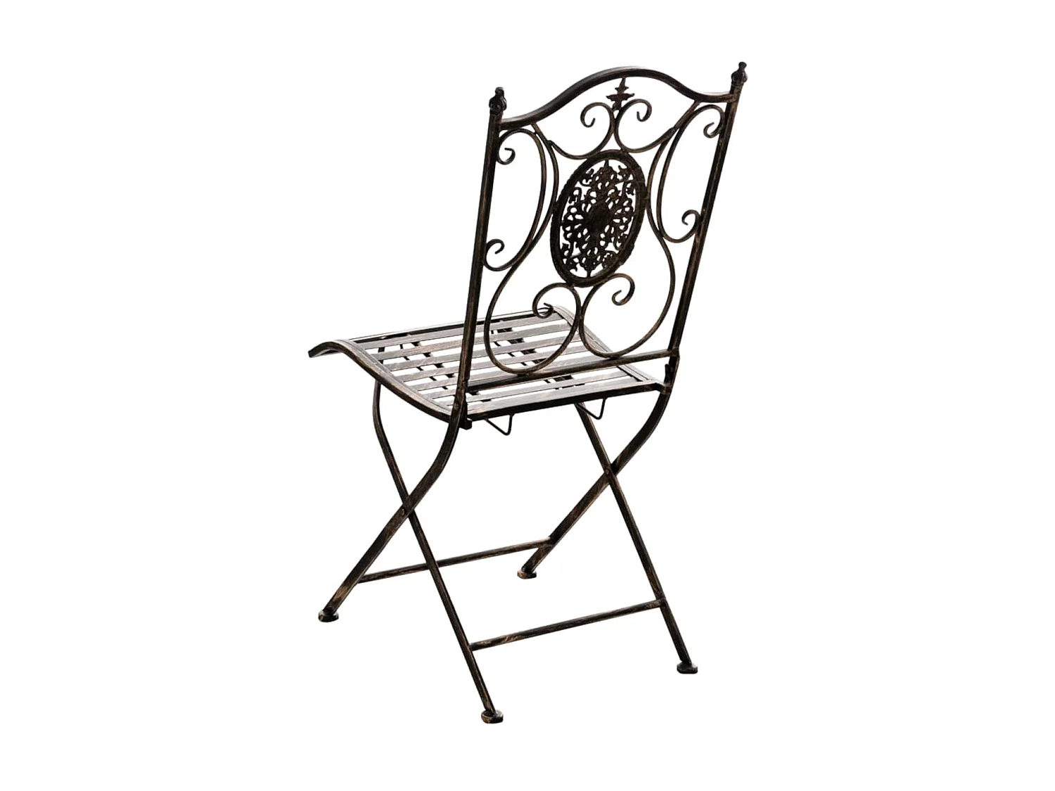 Set de 2 sillas de jardín plegables bronce metal M10_000760