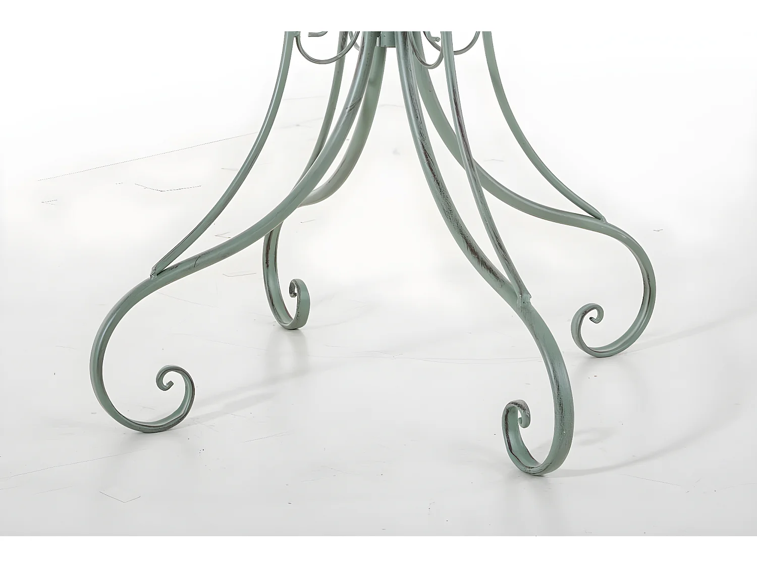 Mesa de exterior terraza balcon diseño rústico metal verde envejecido M10_000691