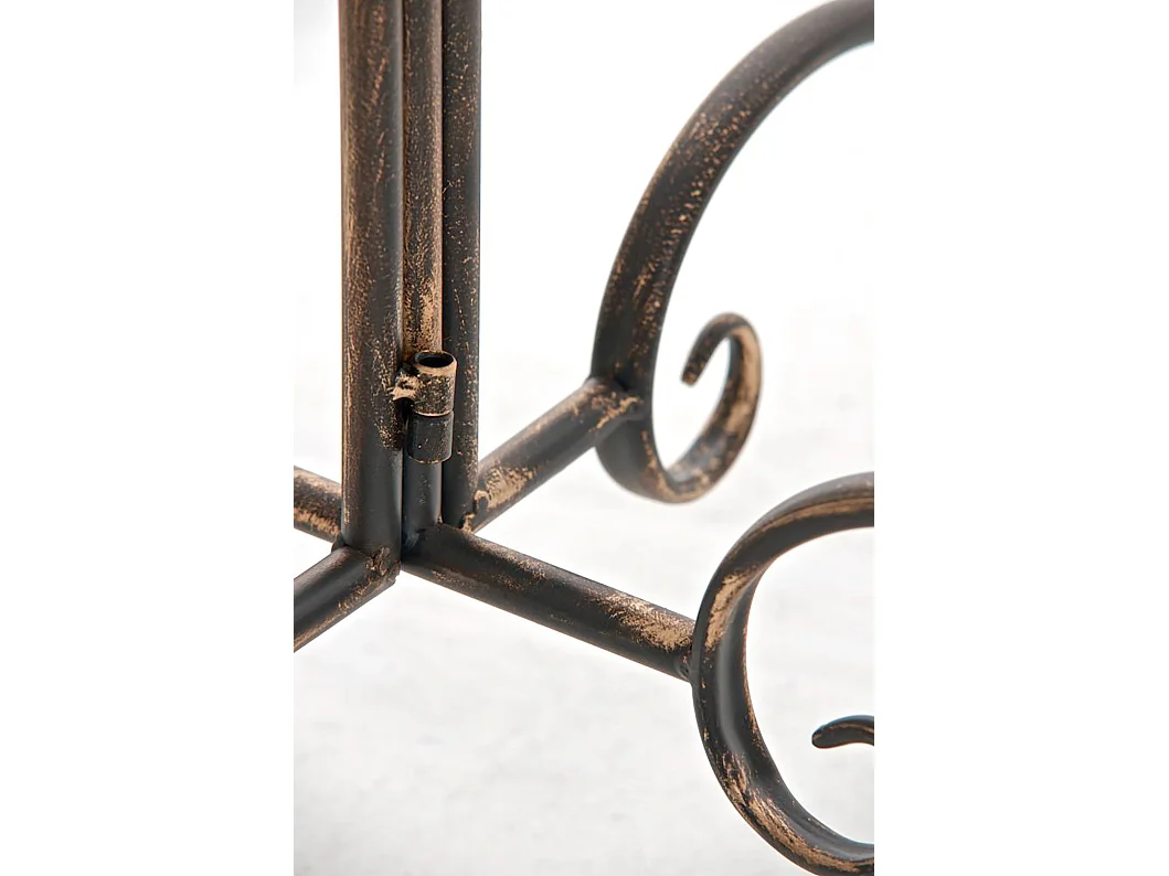 Mesa de jardín exterior terraza balcon diseño rústico metal bronce envejecido M10_000679