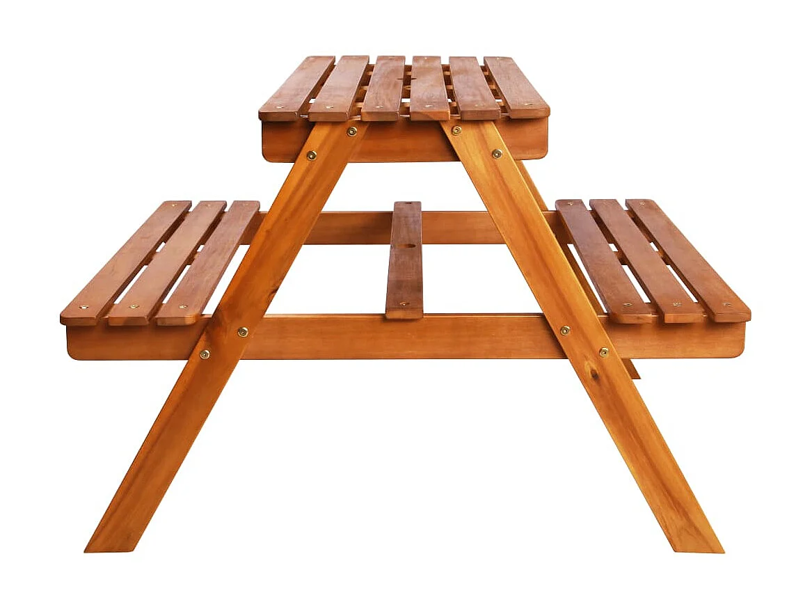 Table à pique-nique et parasol enfants 79x90x60cm Acacia solide GHR34052