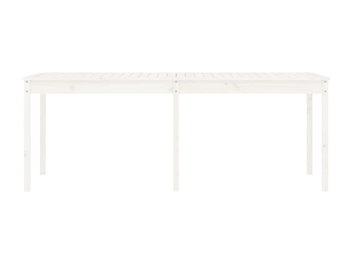 Table de jardin blanc 203,5x100x76 cm bois massif de pin GHR98504