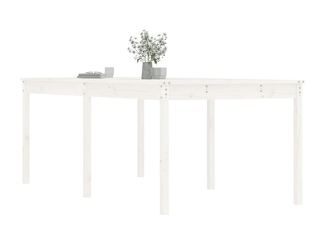 Table de jardin blanc 203,5x100x76 cm bois massif de pin GHR98504