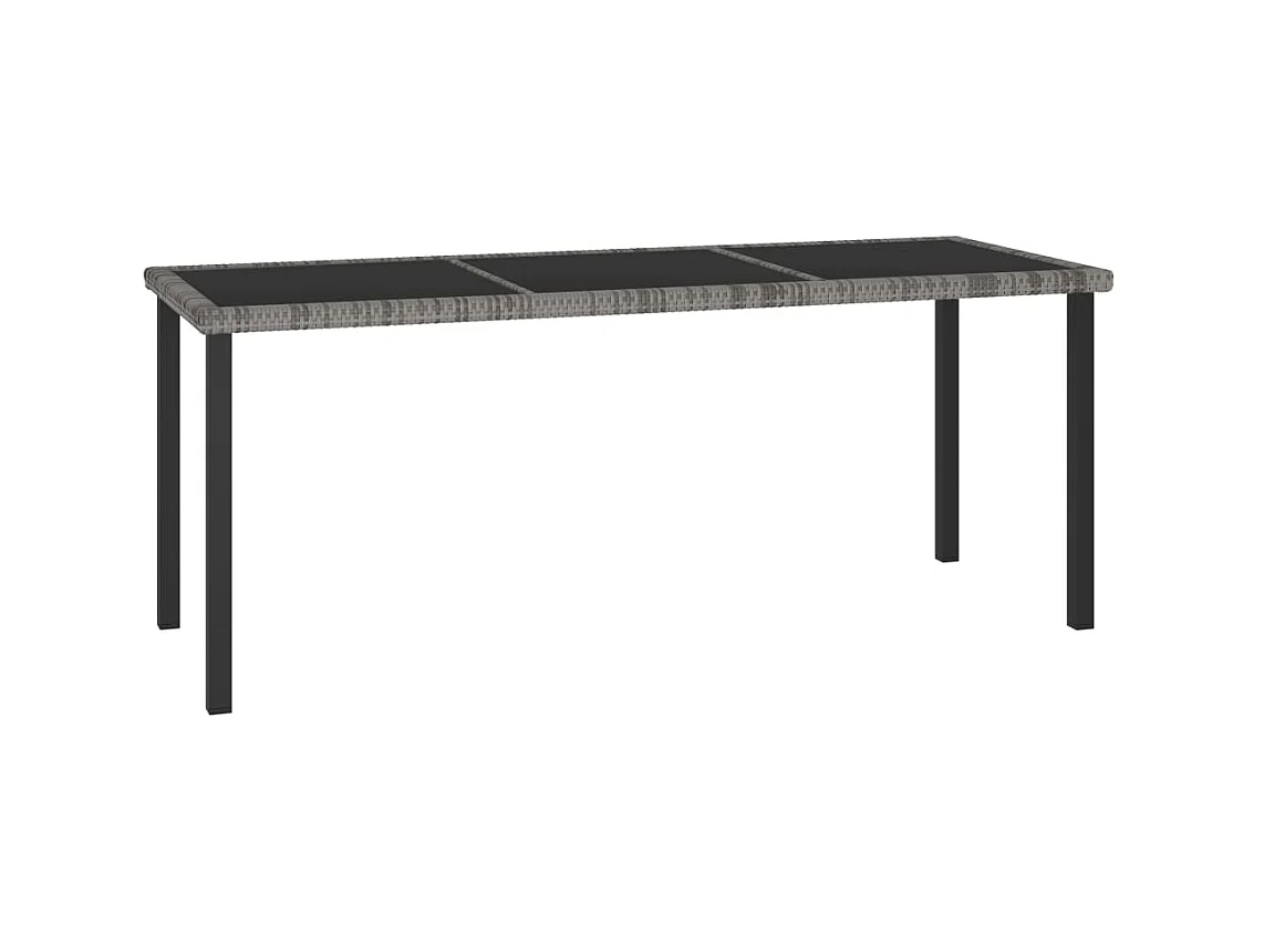Table à manger de jardin Gris 180x70x73 cm Résine tressée GHR10291