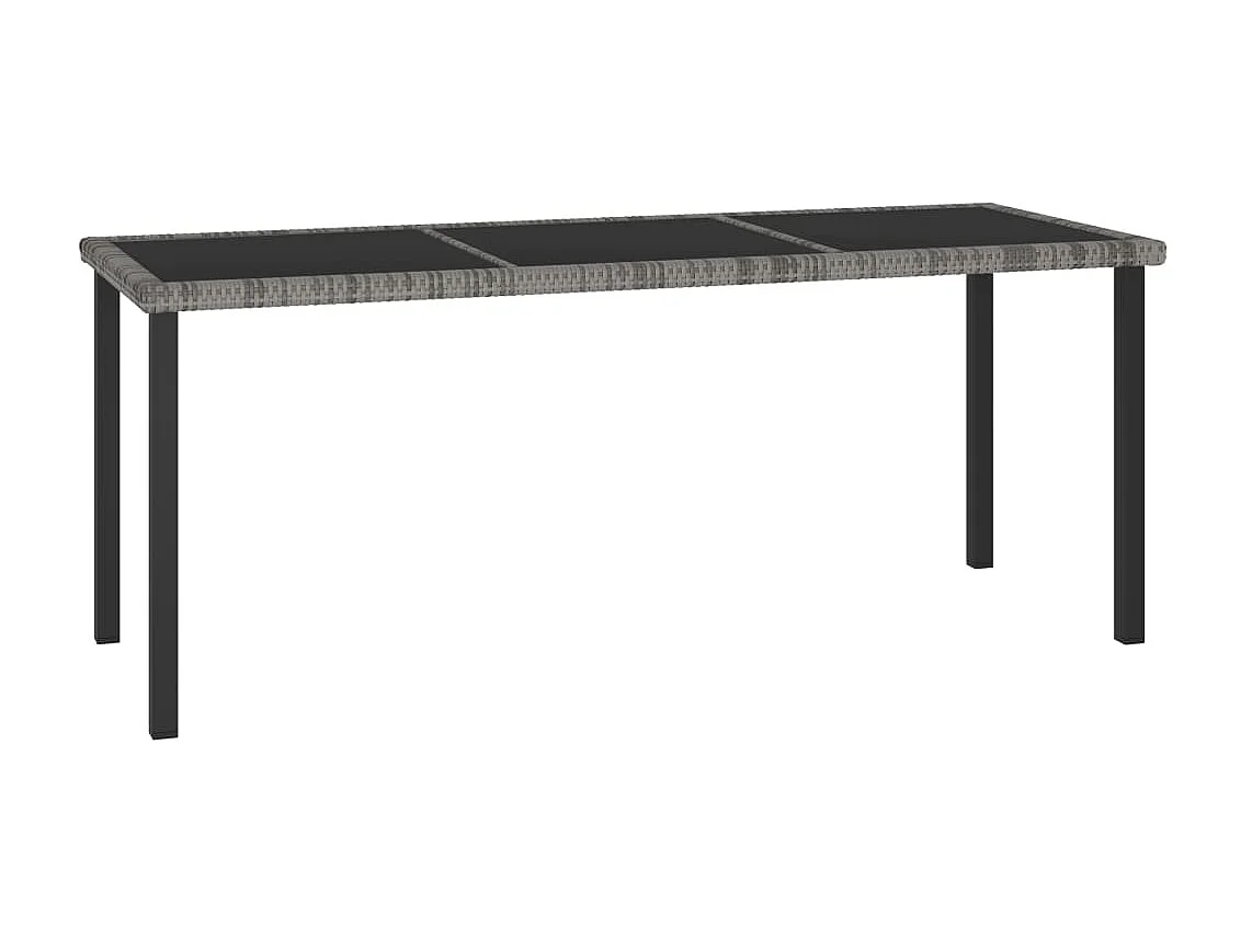 Table à manger de jardin Gris 180x70x73 cm Résine tressée GHR10291