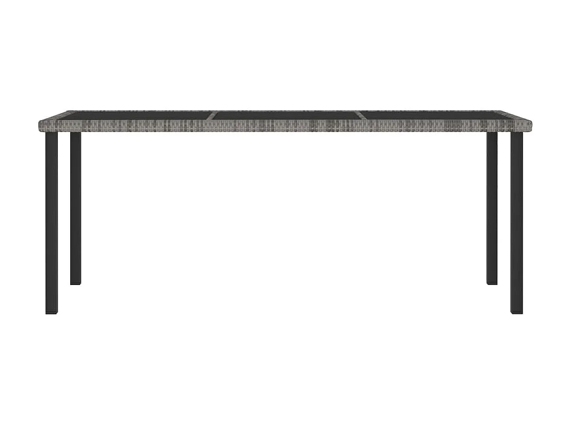 Table à manger de jardin Gris 180x70x73 cm Résine tressée GHR10291