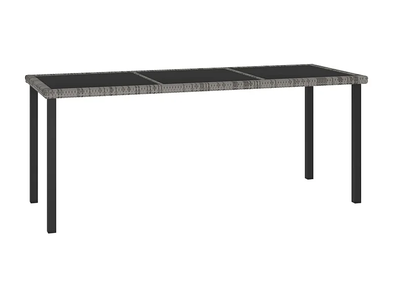 Table à manger de jardin Gris 180x70x73 cm Résine tressée GHR10291