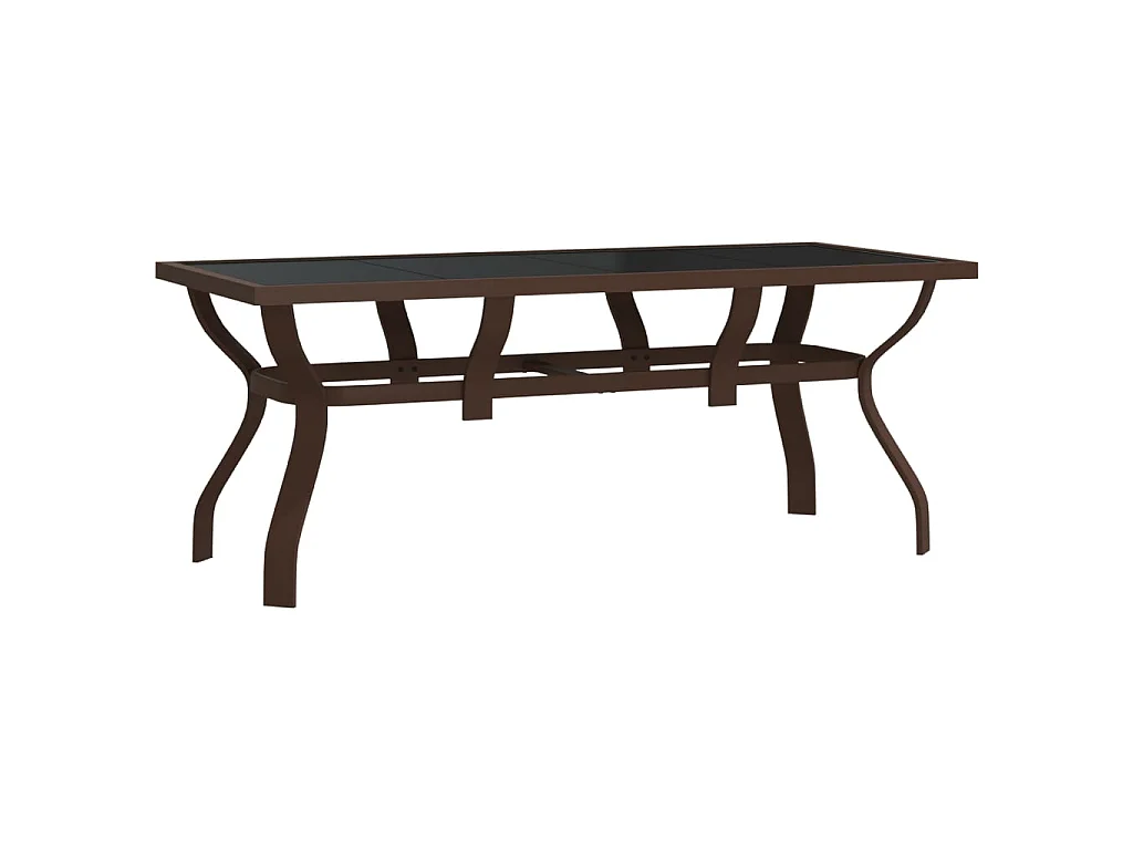 Mesa de jardim 180x80x70 cm aço e vidro castanho/preto PT393437