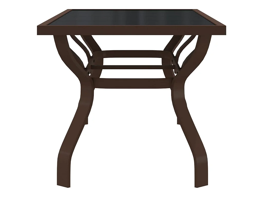 Mesa de jardim 180x80x70 cm aço e vidro castanho/preto PT393437