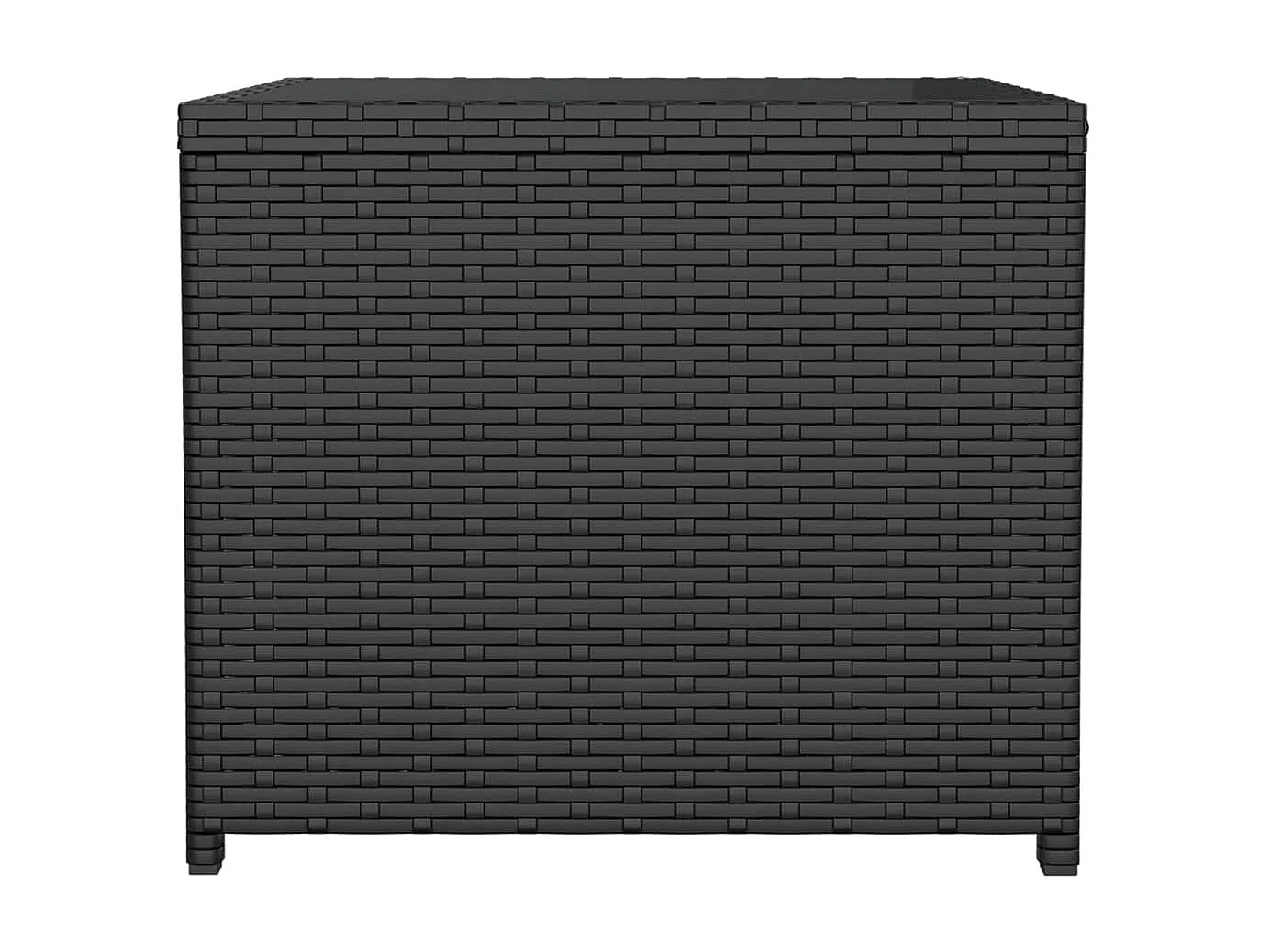 Salontafel met glazen blad poly rattan en gehard glas zwart NL207985