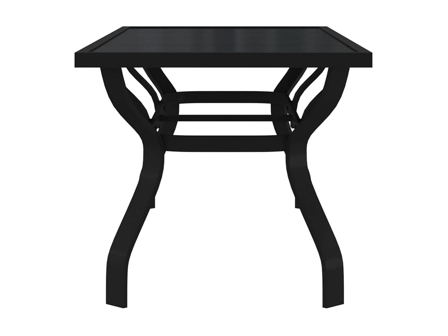 Mesa de jardim 180x80x70 cm aço e vidro preto PT748124