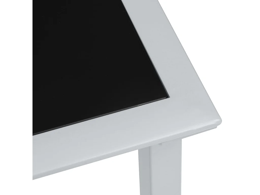 Tuintafel 41x41x45 cm staal en glas zwart en zilverkleurig NL554588