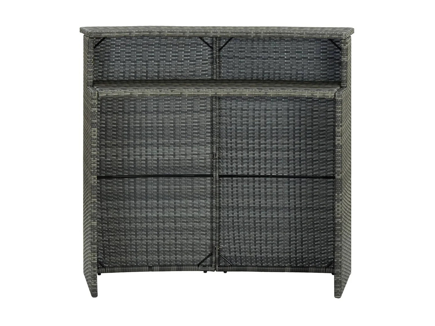 Table à manger de jardin Gris 120x55x110 cm Résine tressée GHR98892