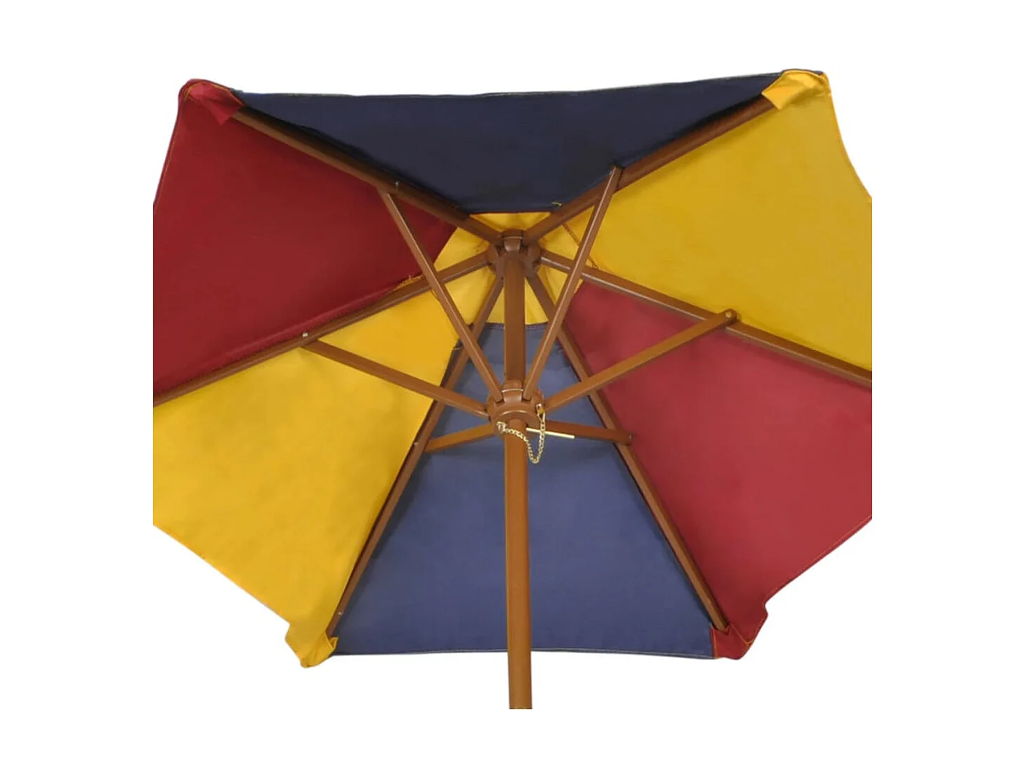 Mesa piquenique infantil + bancos/guarda-sol madeira multicor PT567109