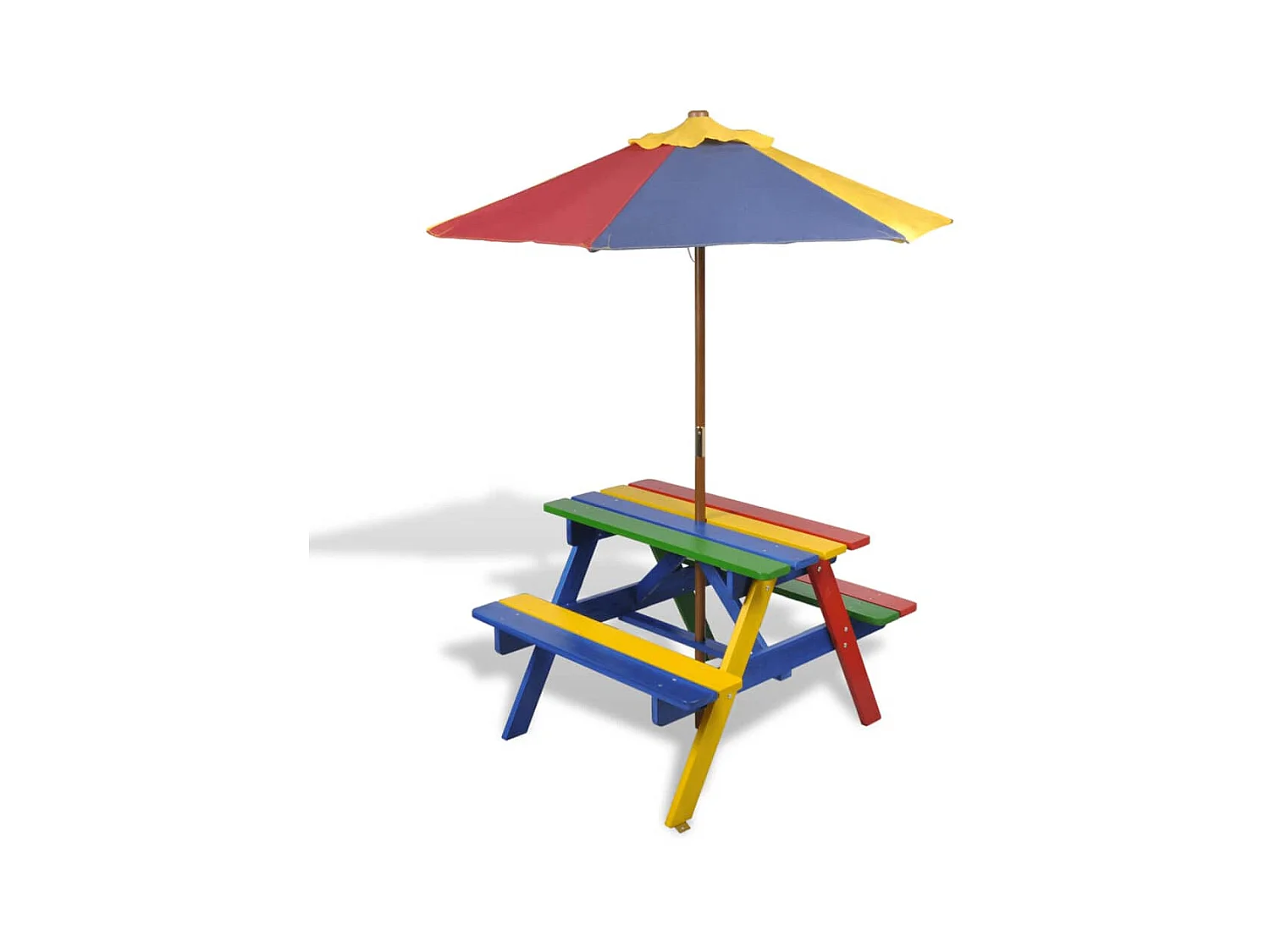 Table et bancs de pique-nique avec parasol pour enfants Bois GHR84182