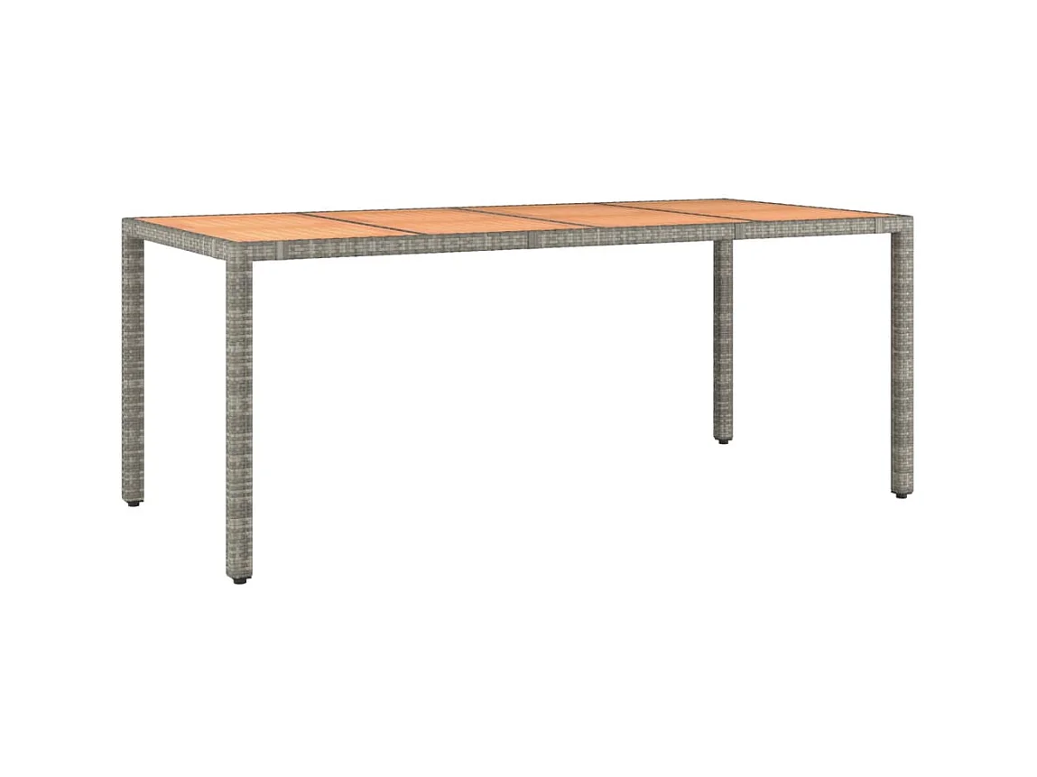 Table de jardin et dessus en bois Gris Résine tressée et acacia GHR49176