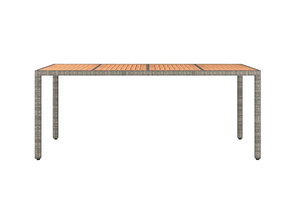 Table de jardin et dessus en bois Gris Résine tressée et acacia GHR49176