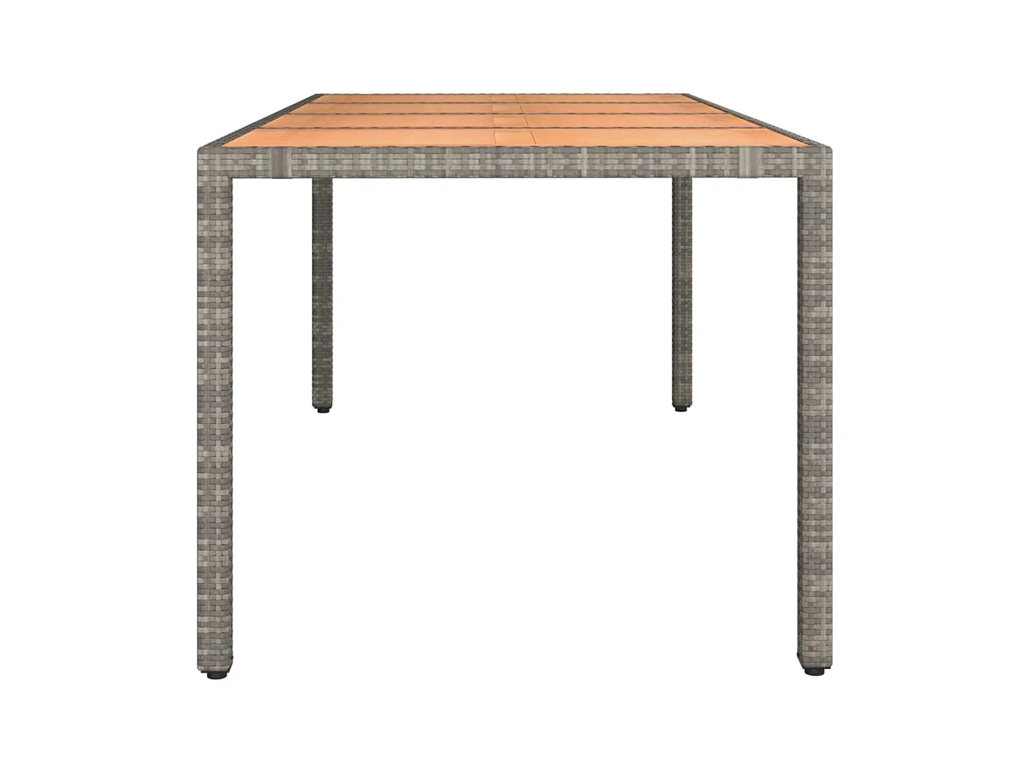 Table de jardin et dessus en bois Gris Résine tressée et acacia GHR49176