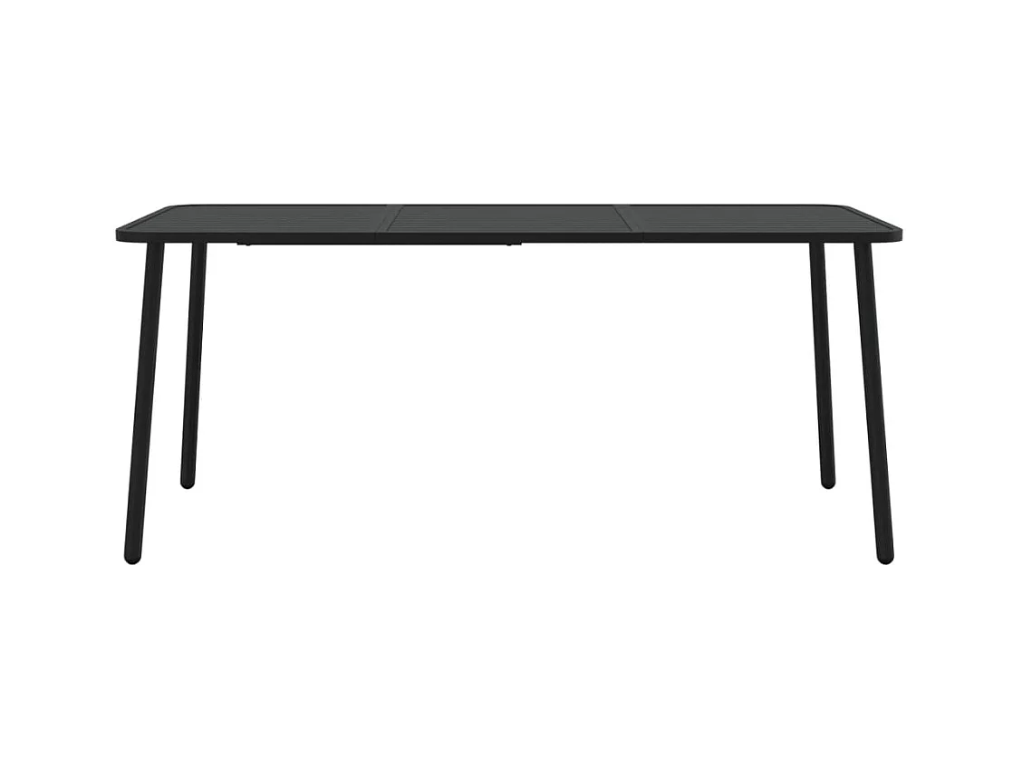 Table de jardin anthracite 165x80x71 cm acier GHR88226