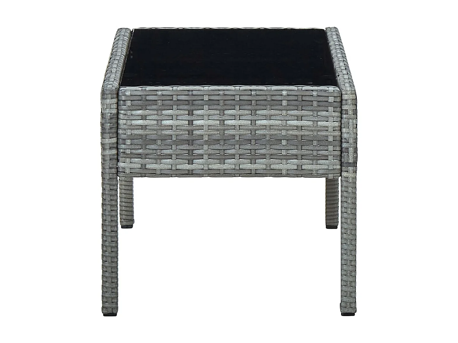 Table de jardin Gris 75x40x37 cm Résine tressée GHR27806