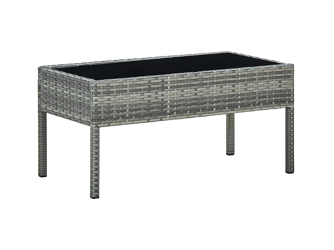 Table de jardin Gris 75x40x37 cm Résine tressée GHR27806
