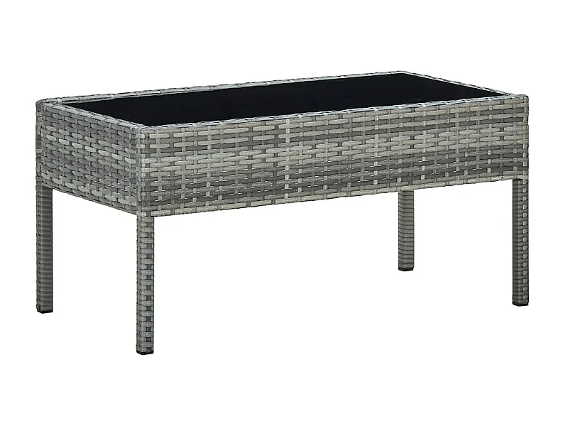 Table de jardin Gris 75x40x37 cm Résine tressée GHR27806