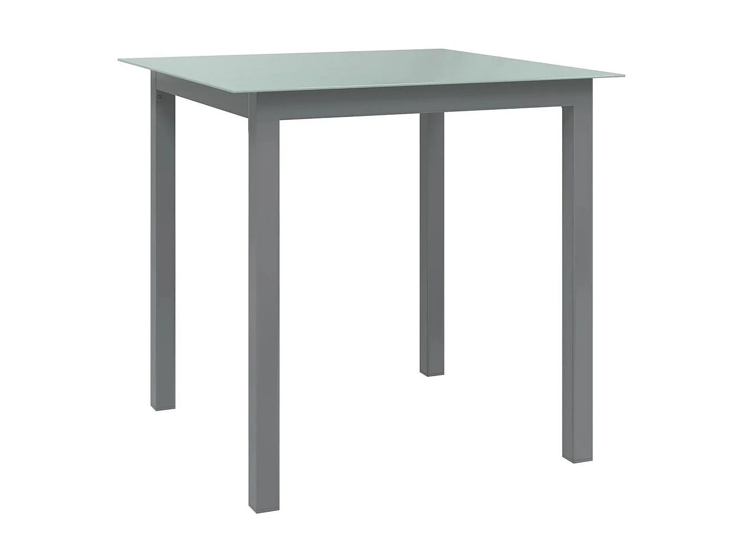 Table de jardin Gris clair 80x80x74 cm Aluminium et verre GHR38738
