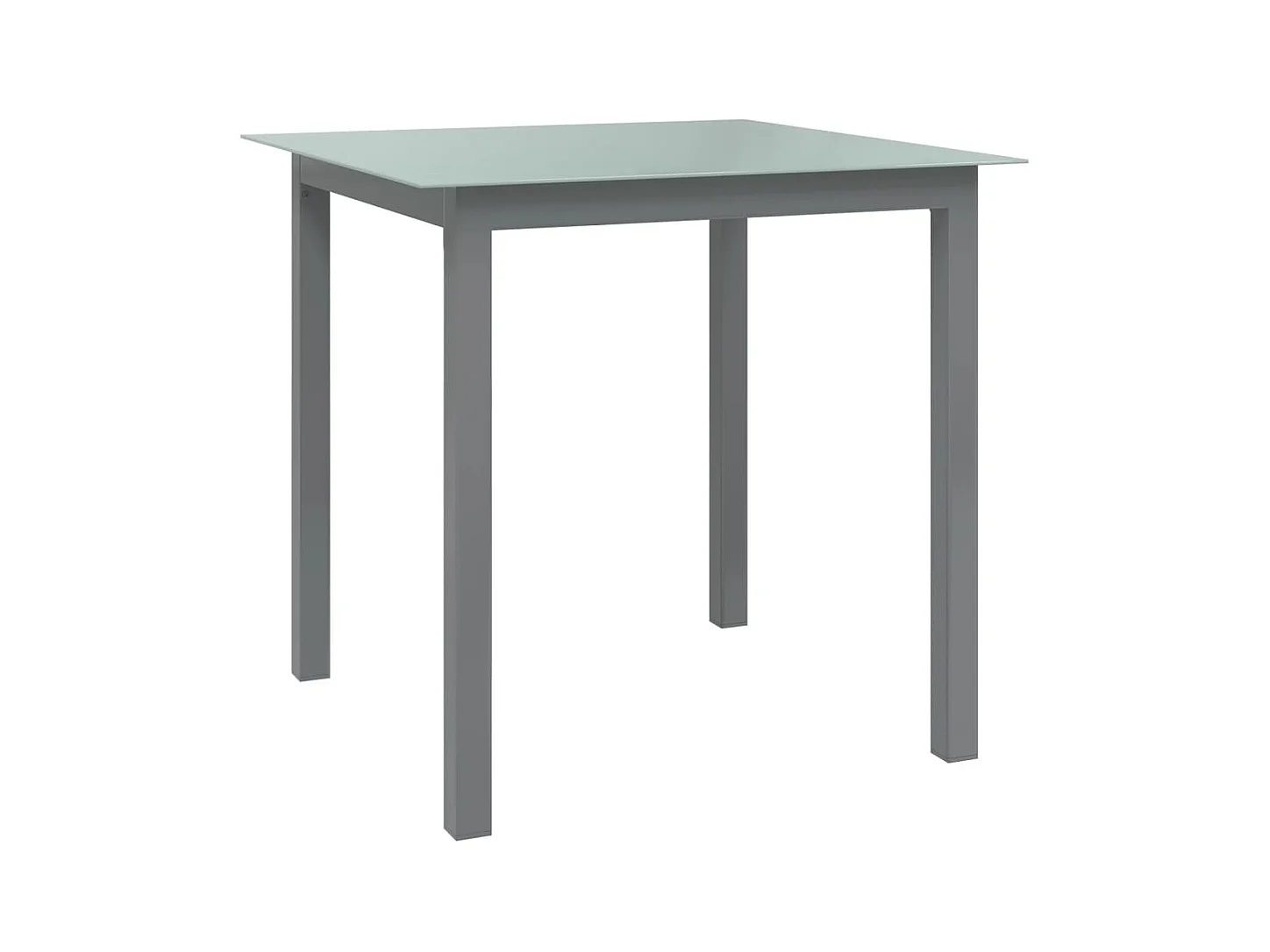 Mesa de jardim em alumínio e vidro 80x80x74 cm cinzento-claro PT551019