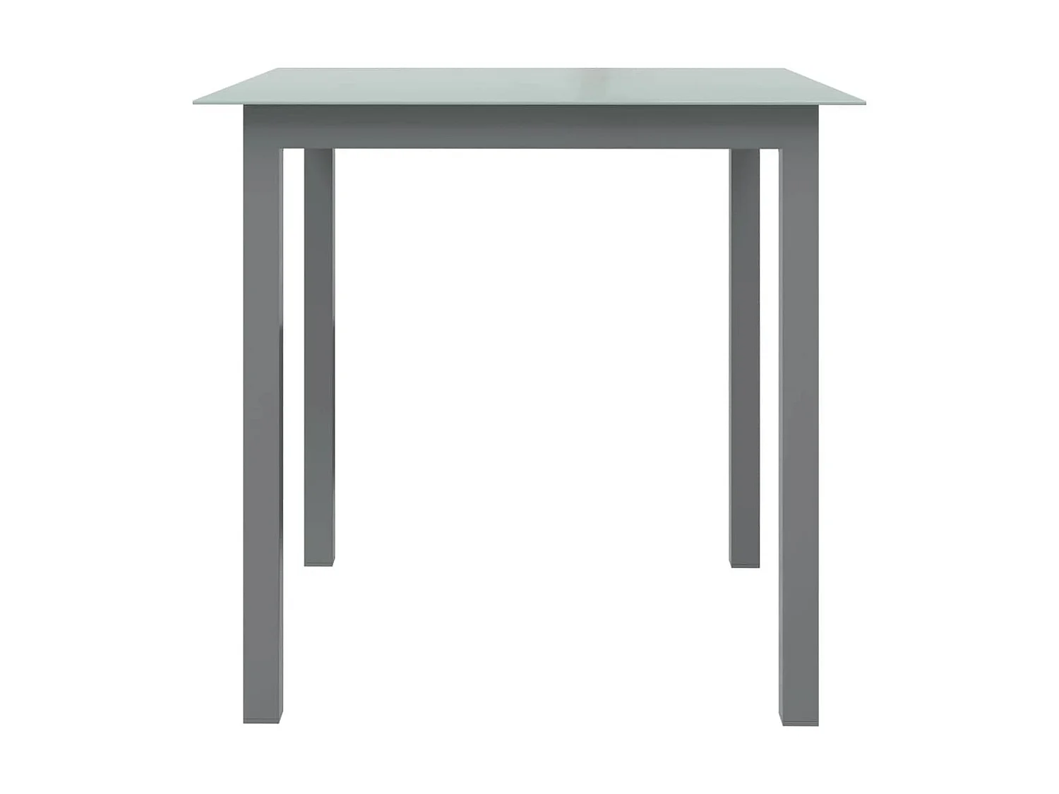 Table de jardin Gris clair 80x80x74 cm Aluminium et verre GHR38738